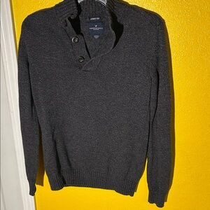 American Eagle Outfitters Men's Dark Gray Turtleneck Sweater